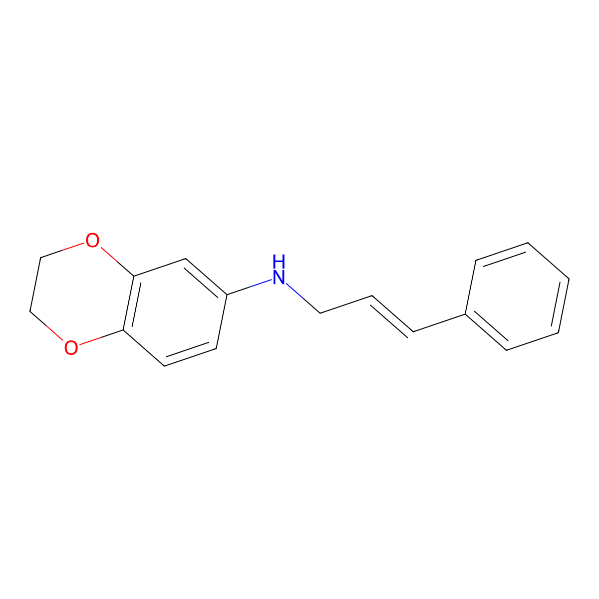 N-(3-phenylprop-2-en-1-yl)-2,3-dihydro-1,4-benzodioxin-6-amine molecular structure, CAS 851175-98-9