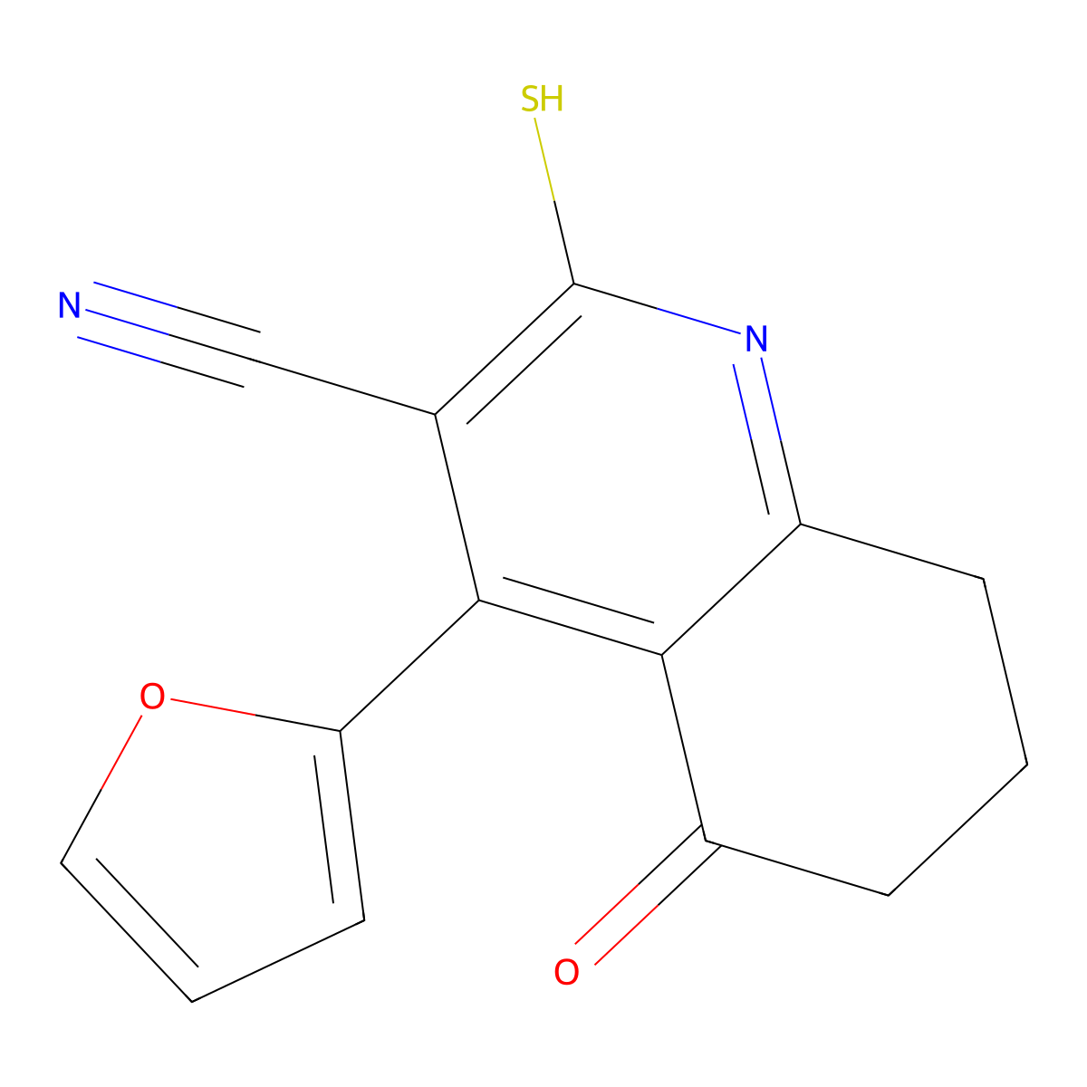 4-(Furan-2-yl)-5-oxo-2-sulfanyl-5,6,7,8-tetrahydroquinoline-3-carbonitrile molecular structure, CAS 851176-03-9
