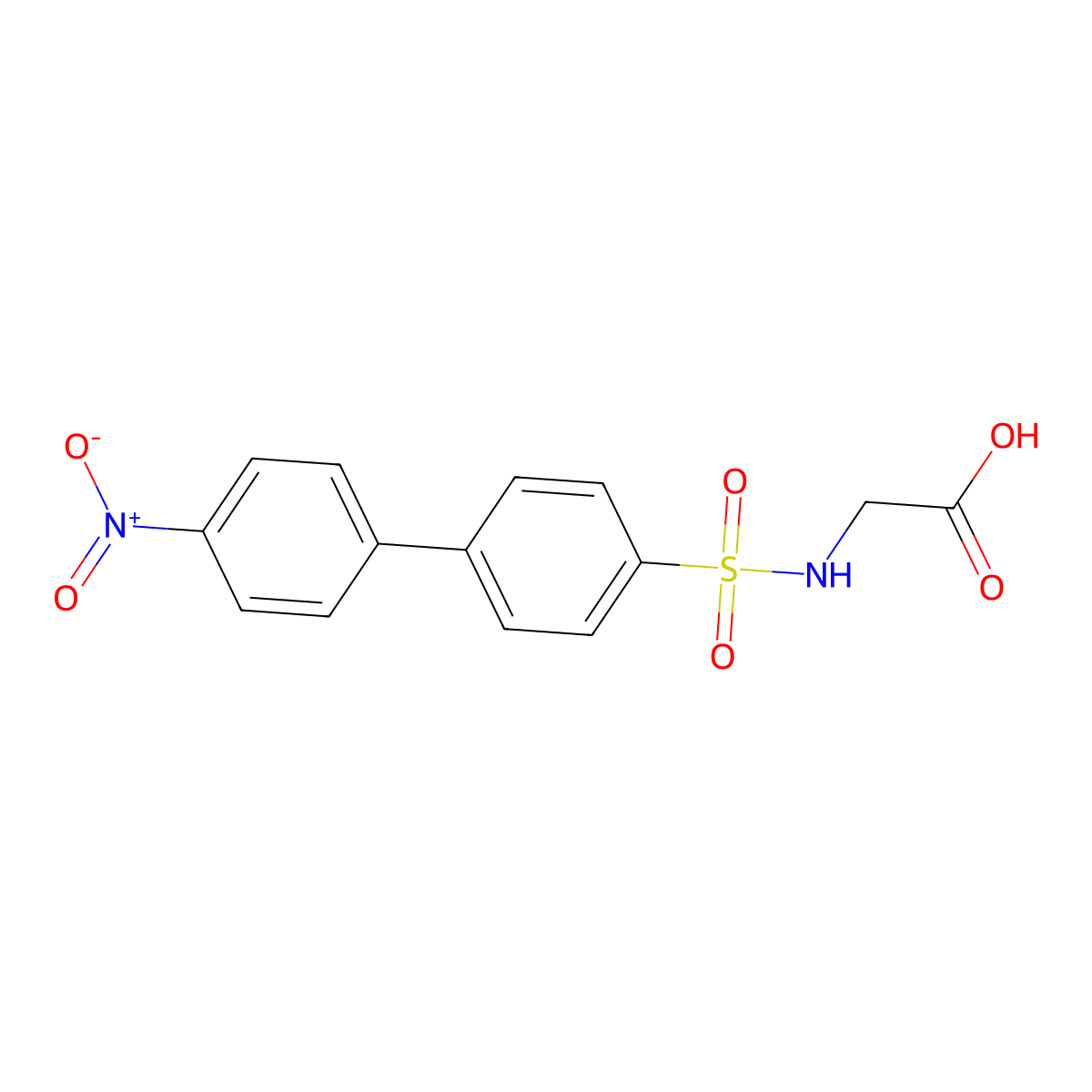 2-[4-(4-Nitrophenyl)benzenesulfonamido]acetic acid molecular structure, CAS 851176-29-9