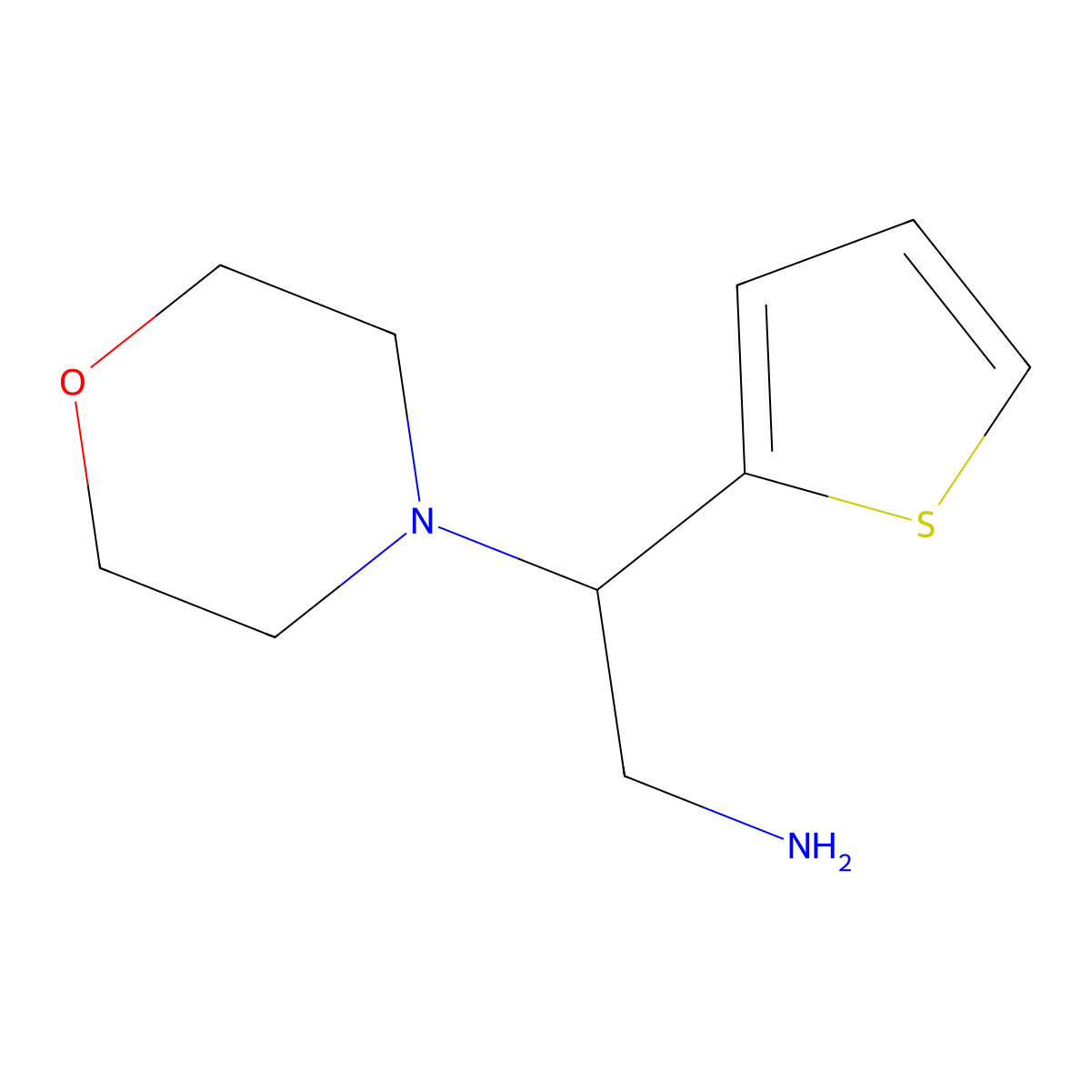 2-Morpholin-4-yl-2-thiophen-2-yl-ethylamine molecular structure, CAS 851176-37-9