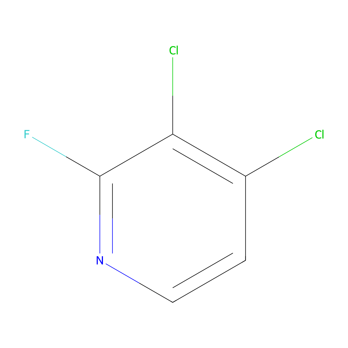 3,4-Dichloro-2-fluoropyridine molecular structure, CAS 851179-03-8