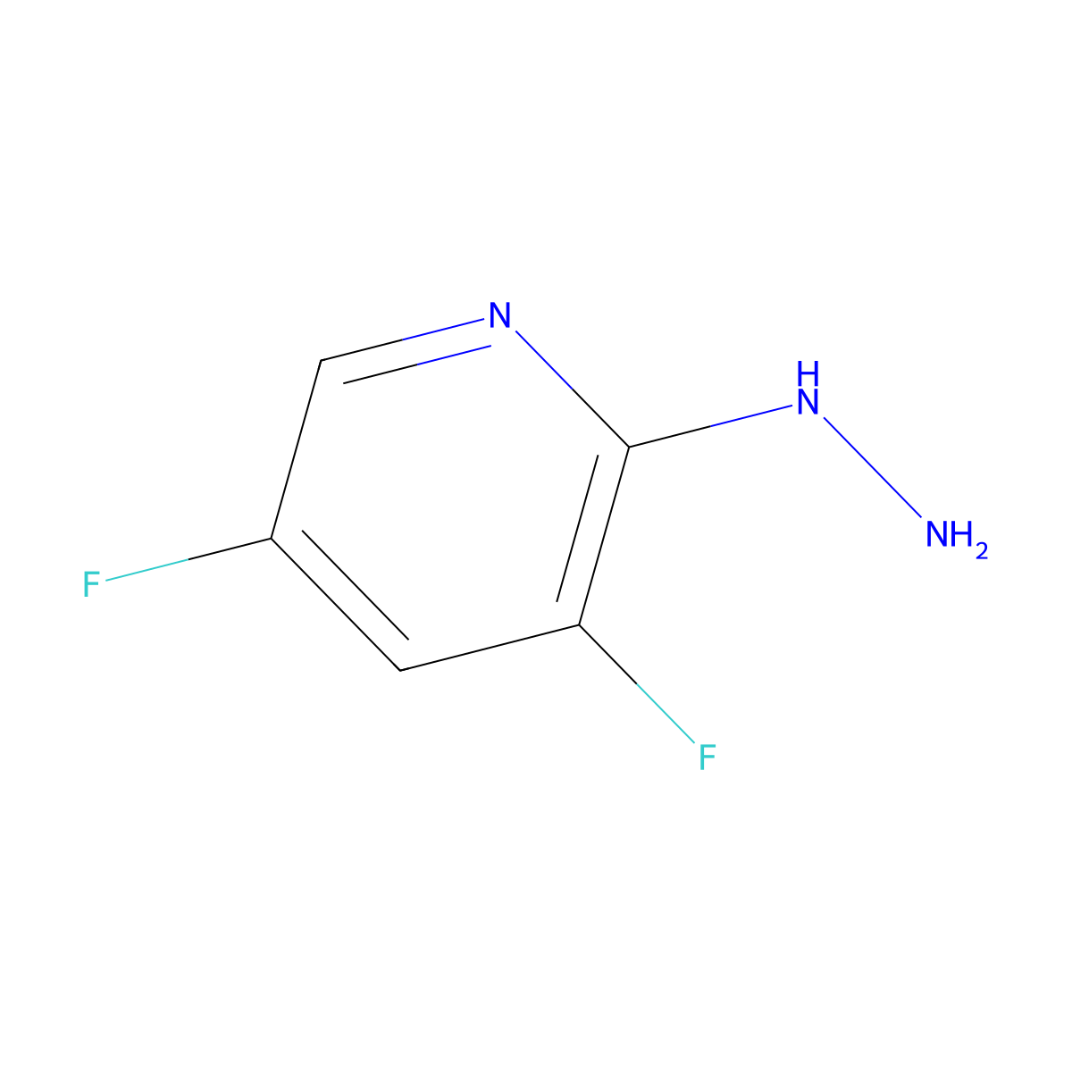 3,5-Difluoro-2-hydrazinylpyridine molecular structure, CAS 851179-06-1