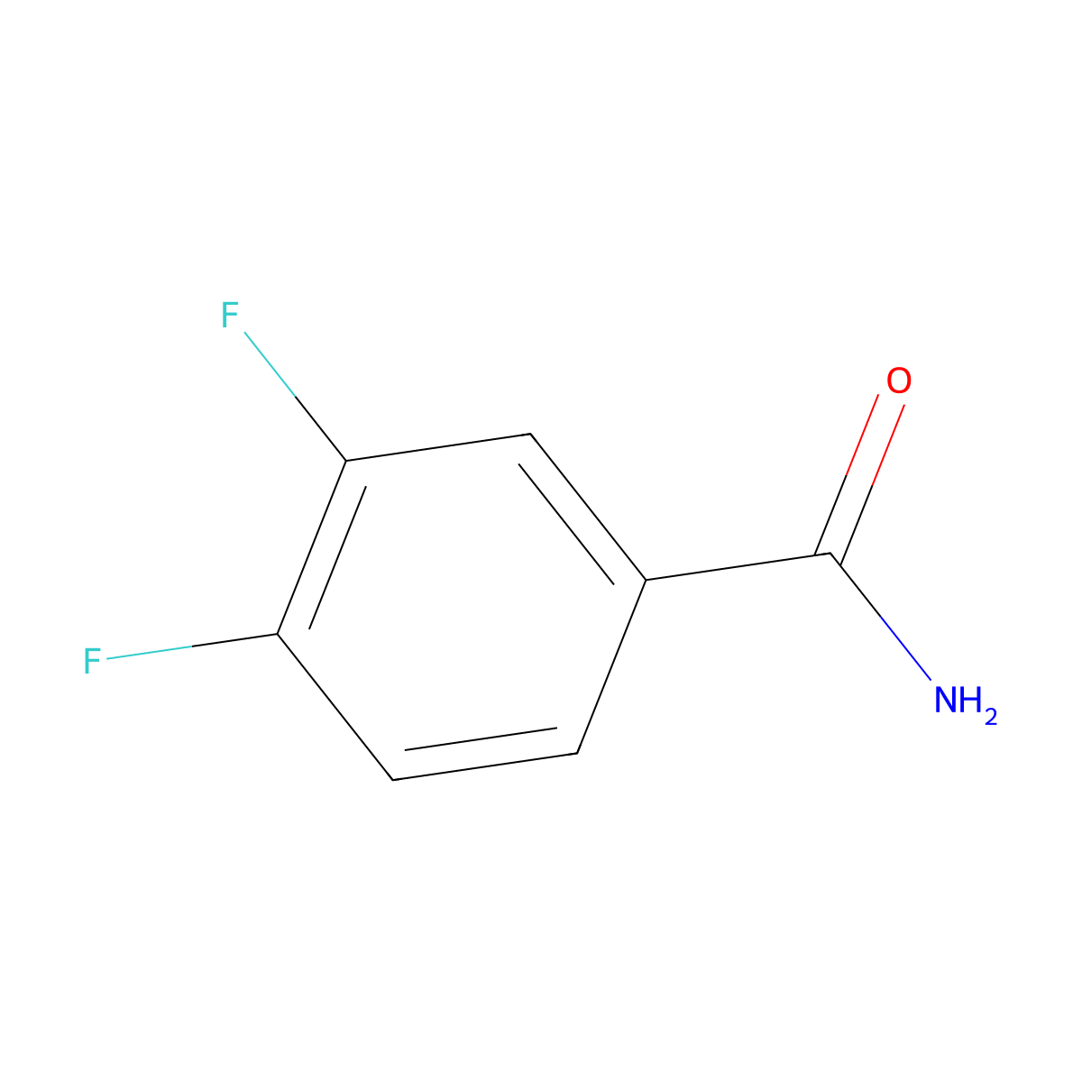 3,4-Difluorobenzamide molecular structure, CAS 85118-04-3