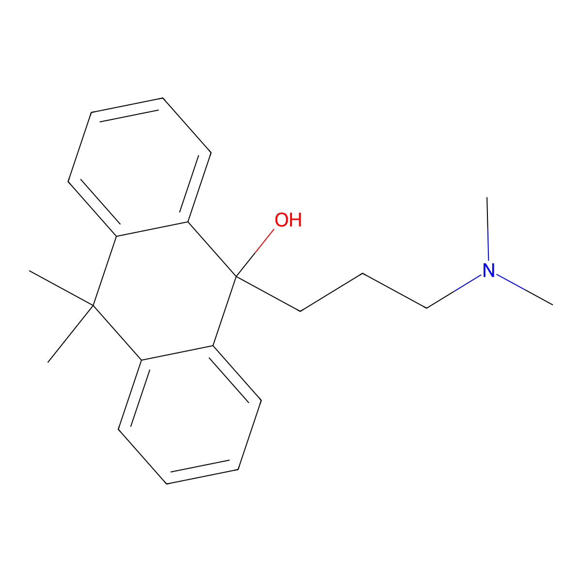 9-(3-(Dimethylamino)propyl)-9,10-dihydro-10,10-dimethylanthracene-9-ol molecular structure, CAS 85118-29-2