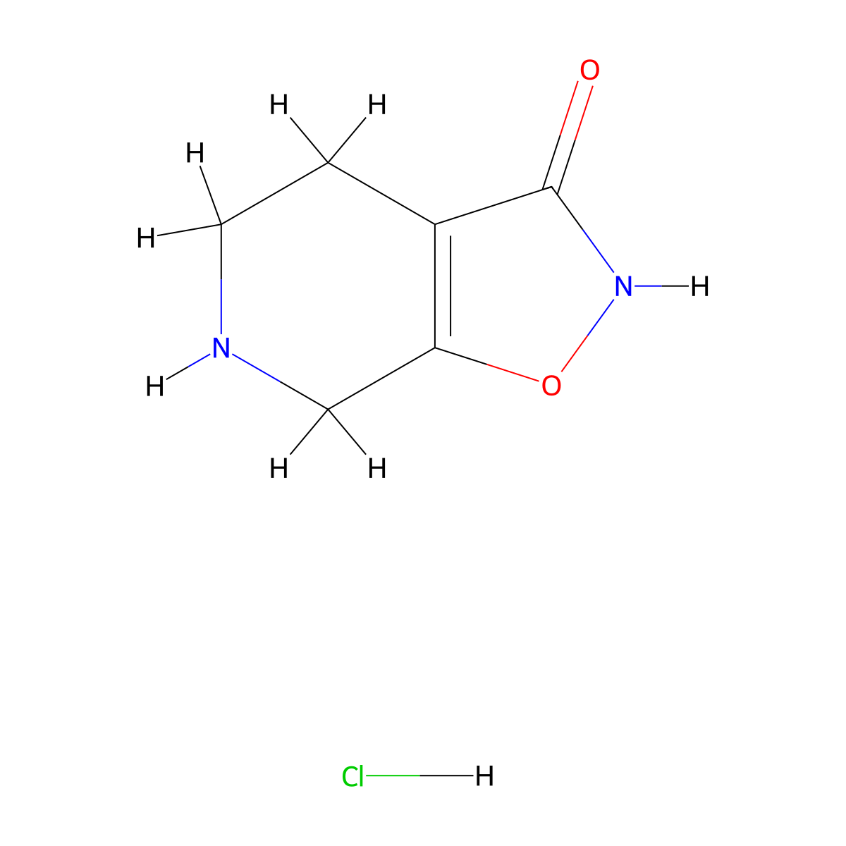 Gaboxadol hydrochloride molecular structure, CAS 85118-33-8