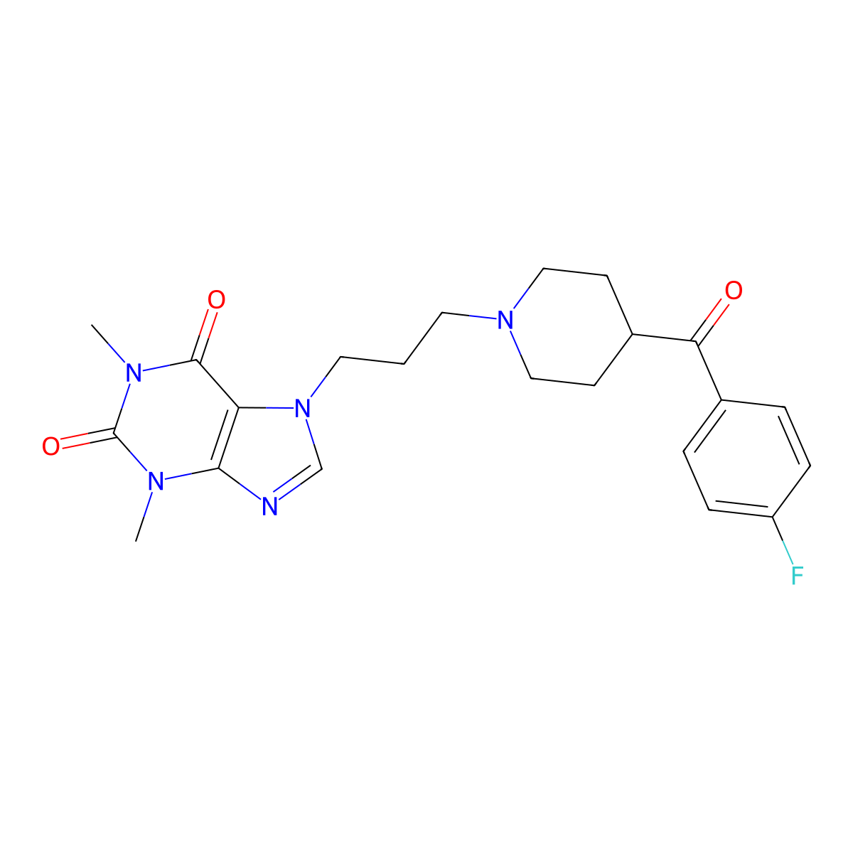 Fluprophylline molecular structure, CAS 85118-43-0