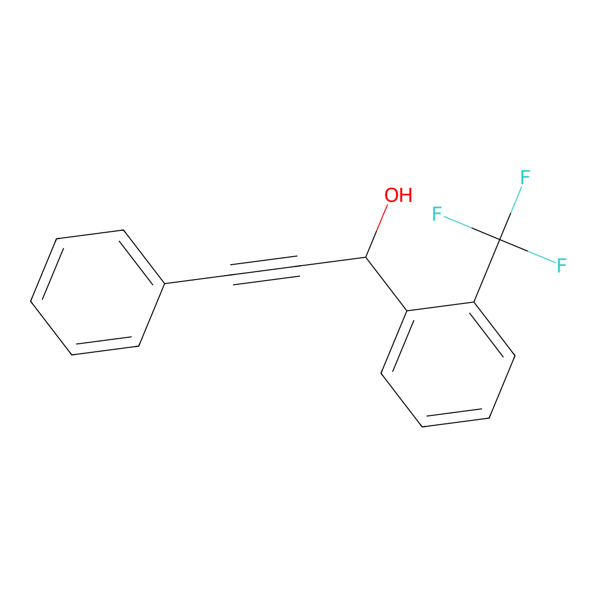 alpha-(2-Phenylethynyl)-2-(trifluoromethyl)benZenemethanol molecular structure, CAS 851182-27-9