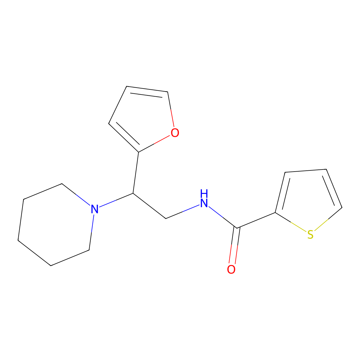 N-[2-(furan-2-yl)-2-(piperidin-1-yl)ethyl]thiophene-2-carboxamide molecular structure, CAS 851187-19-4