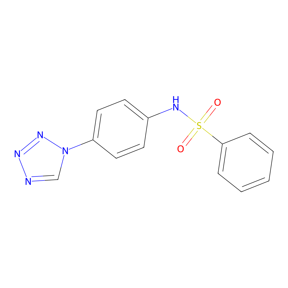 N-[4-(1H-tetrazol-1-yl)phenyl]benzenesulfonamide molecular structure, CAS 851187-56-9