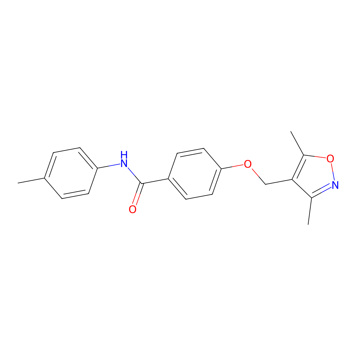 4-((3,5-Dimethylisoxazol-4-yl)methoxy)-N-(p-tolyl)benzamide molecular structure, CAS 851187-80-9