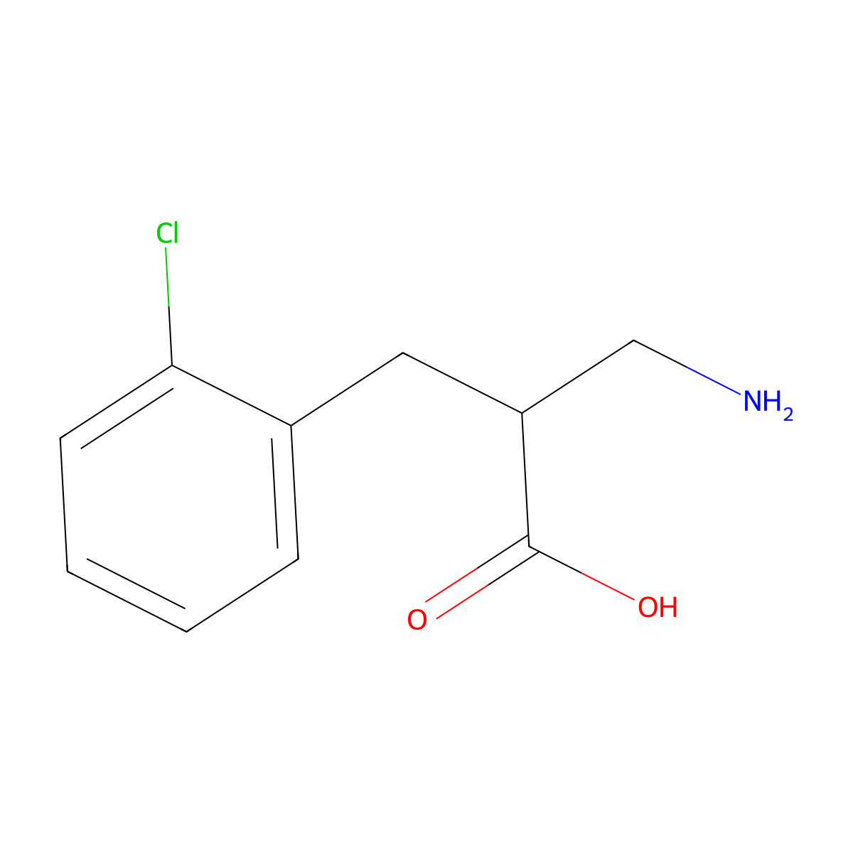 3-Amino-2-[(2-chlorophenyl)methyl]propanoic acid molecular structure, CAS 851191-83-8