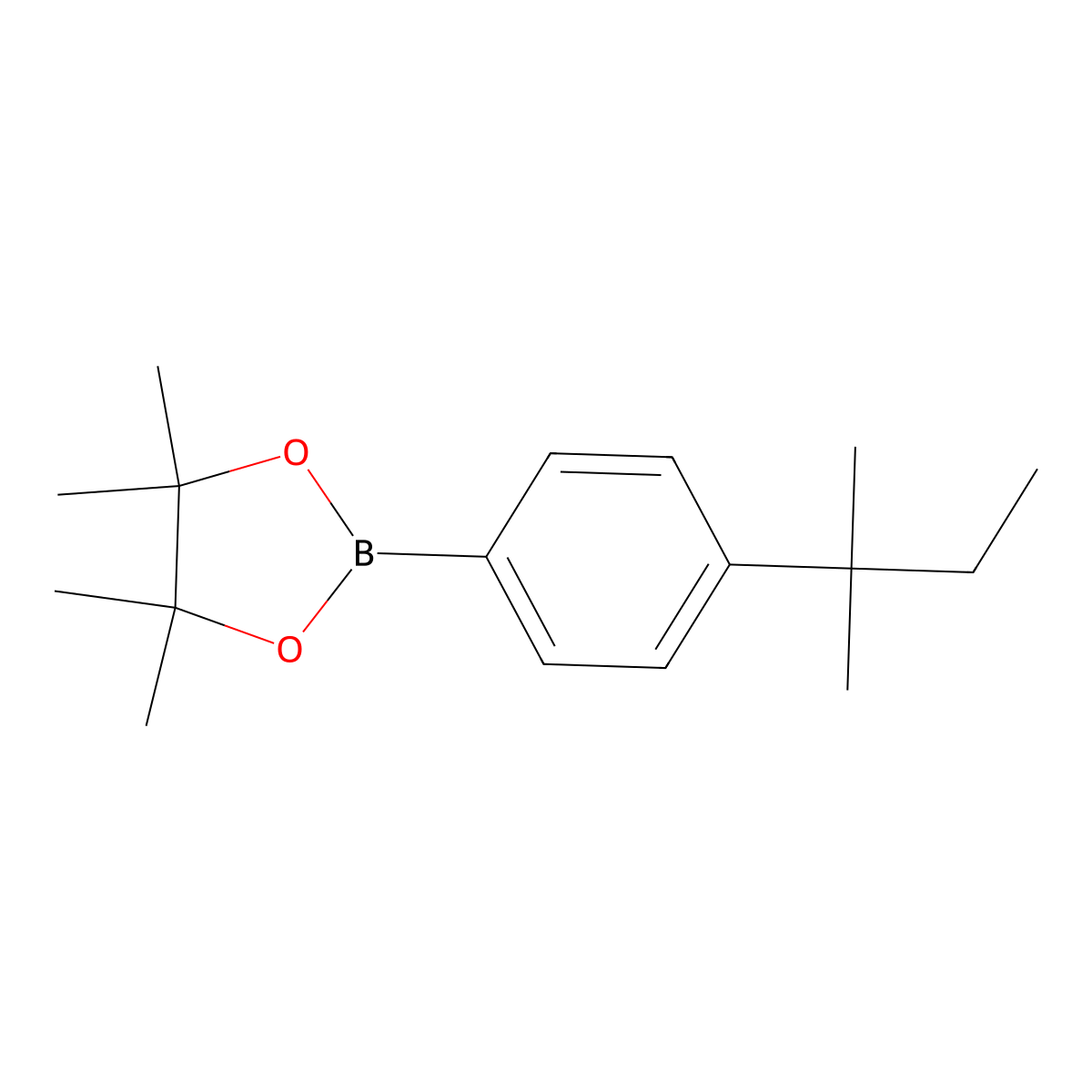 4,4,5,5-Tetramethyl-2-[4-(2-methylbutan-2-yl)phenyl]-1,3,2-dioxaborolane molecular structure, CAS 851199-04-7