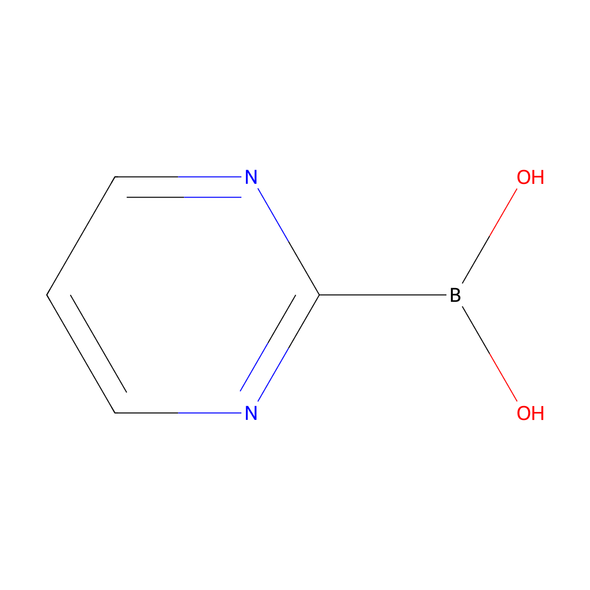 B-2-Pyrimidinylboronic acid molecular structure, CAS 851199-85-4