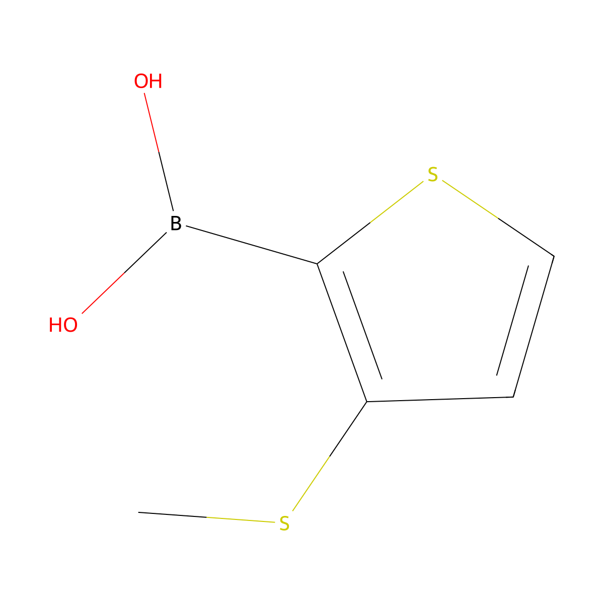 3-(Methylthio)thiophen-2-ylboronic acid molecular structure, CAS 851199-88-7