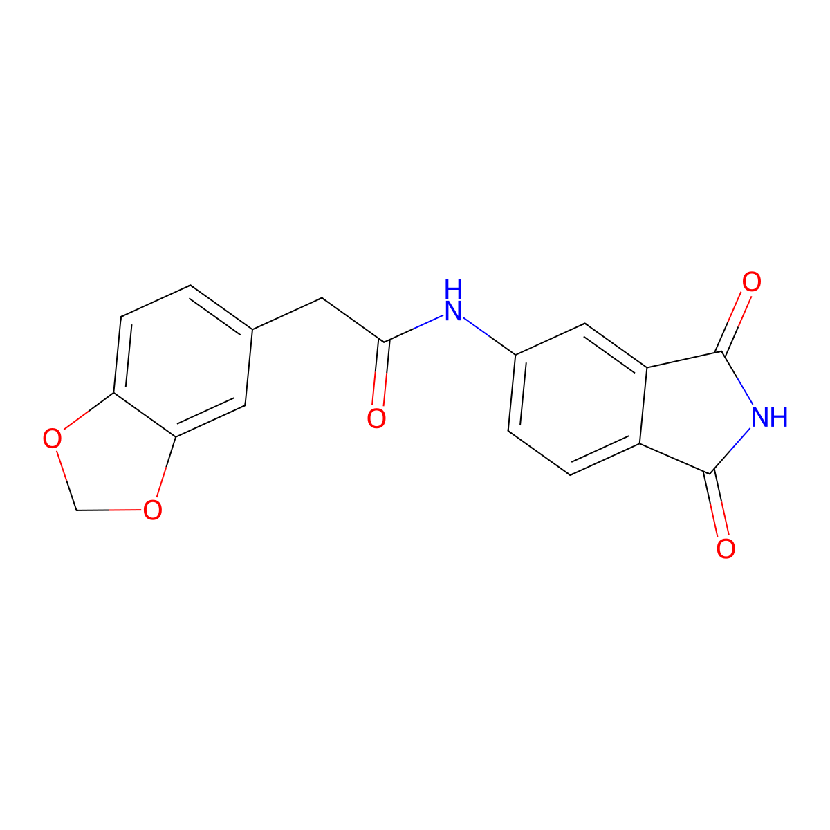 2-(benzo[d][1,3]dioxol-5-yl)-N-(1,3-dioxoisoindolin-5-yl)acetamide molecular structure, CAS 851200-14-1