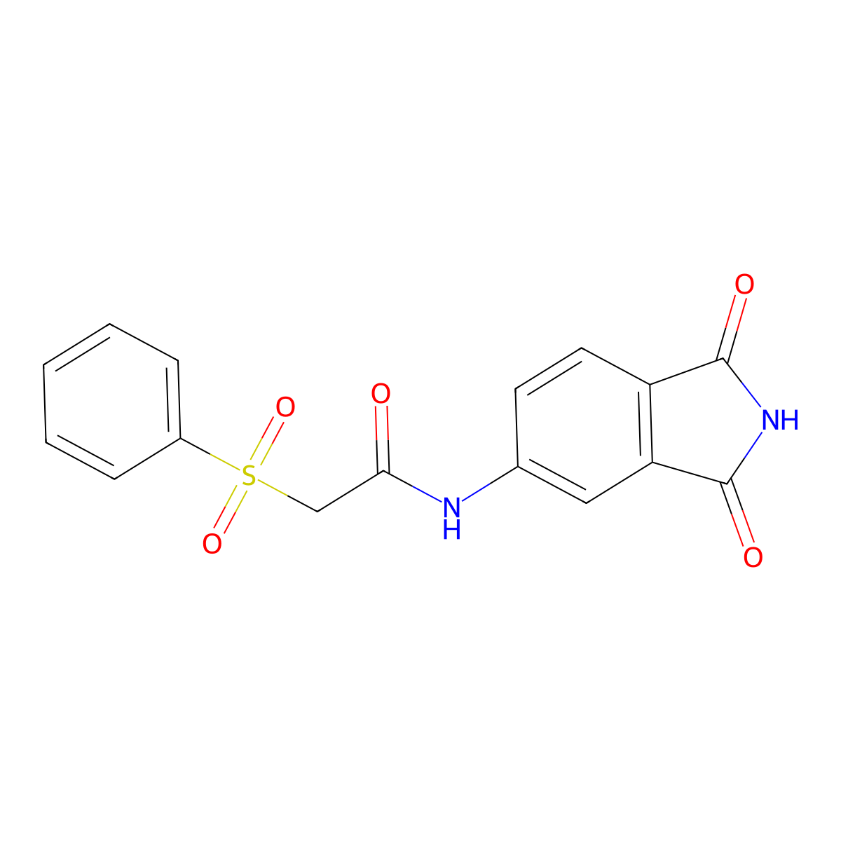 2-(benzenesulfonyl)-N-(1,3-dioxoisoindol-5-yl)acetamide molecular structure, CAS 851200-74-3