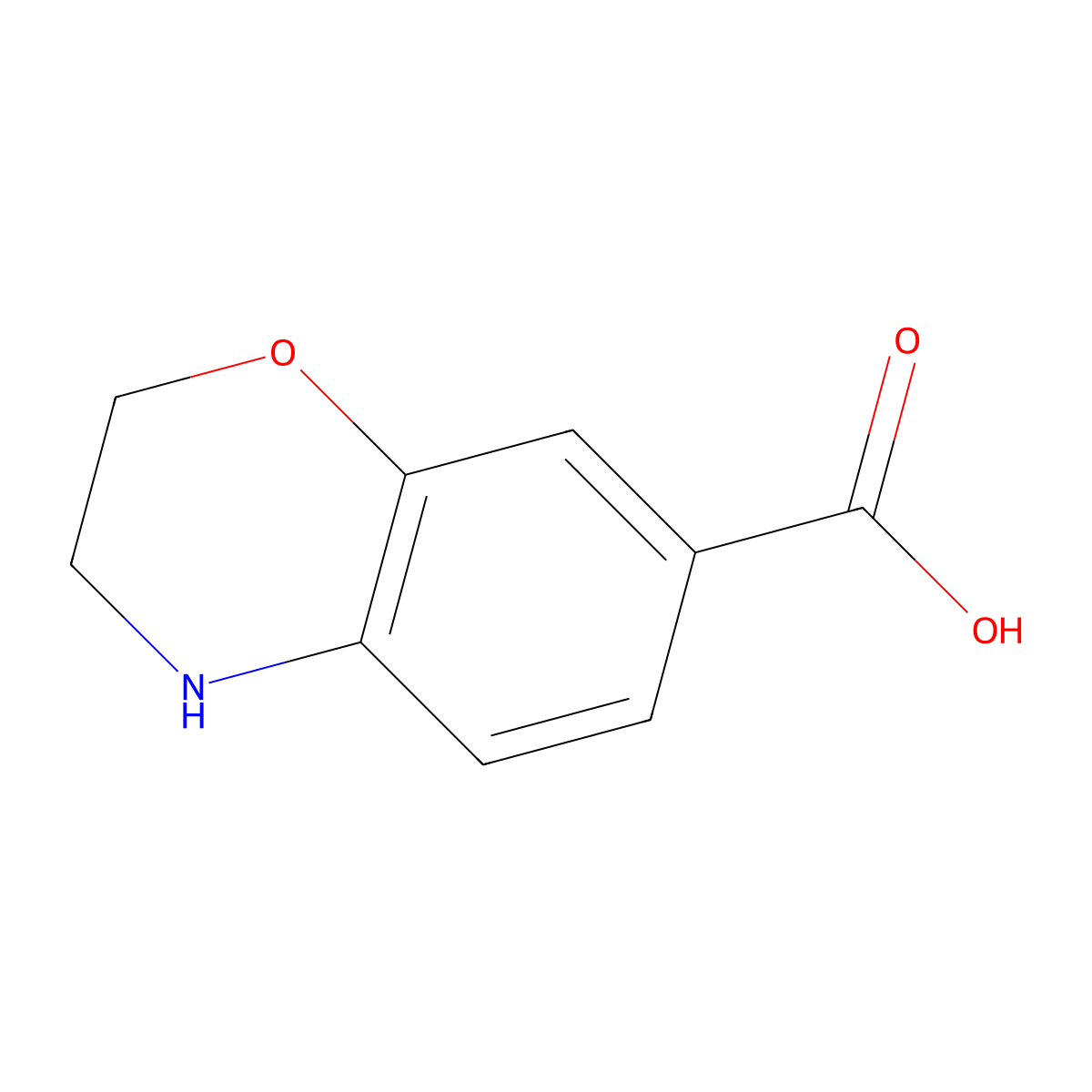3,4-Dihydro-2H-1,4-benzoxazine-7-carboxylic acid molecular structure, CAS 851202-96-5