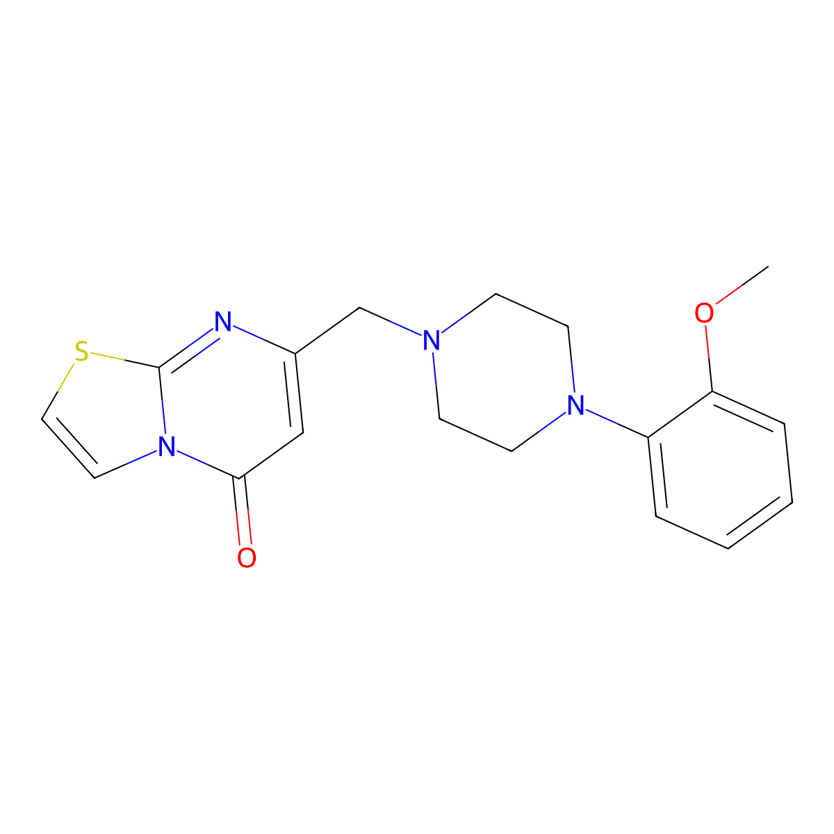 7-[[4-(2-Methoxyphenyl)piperazin-1-yl]methyl]-[1,3]thiazolo[3,2-a]pyrimidin-5-one molecular structure, CAS 851203-54-8