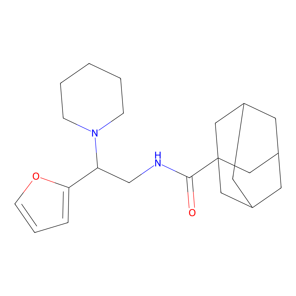 N-[2-(furan-2-yl)-2-(piperidin-1-yl)ethyl]adamantane-1-carboxamide molecular structure, CAS 851206-07-0