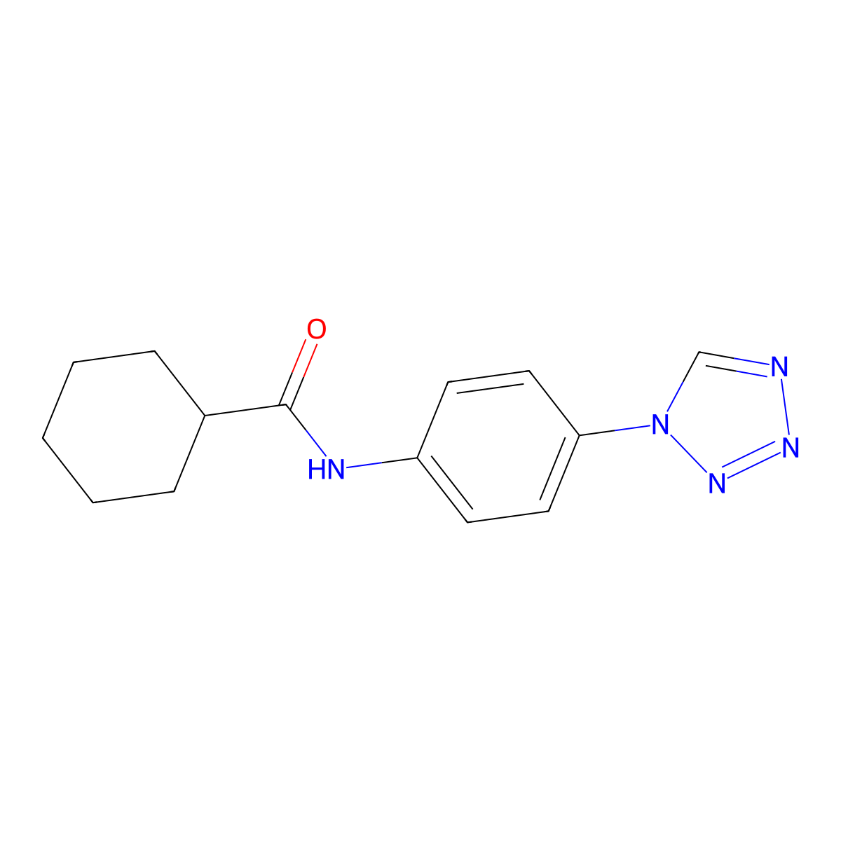 N-[4-(tetrazol-1-yl)phenyl]cyclohexanecarboxamide molecular structure, CAS 851206-47-8