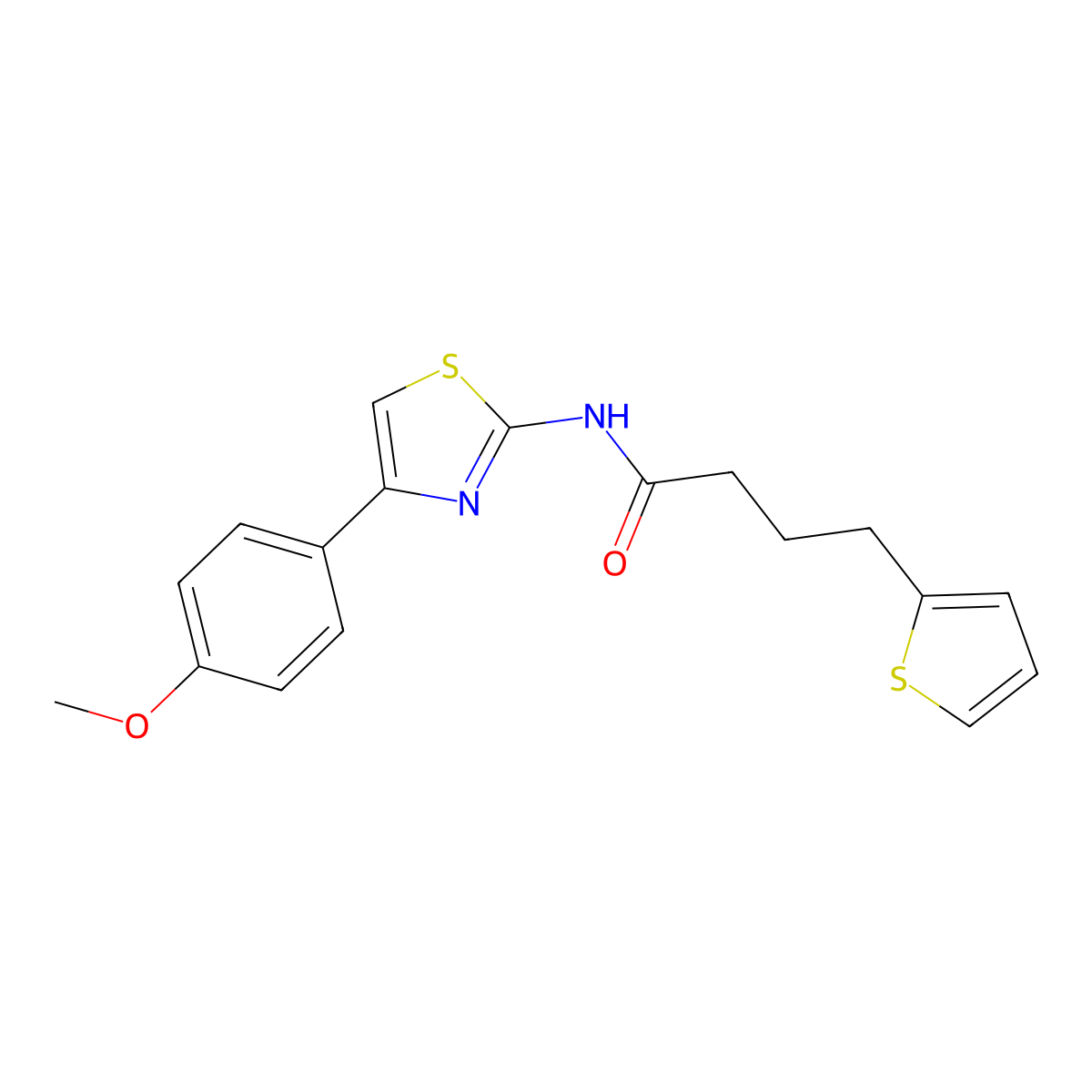 N-(4-(4-Methoxyphenyl)thiazol-2-yl)-4-(thiophen-2-yl)butanamide molecular structure, CAS 851206-59-2