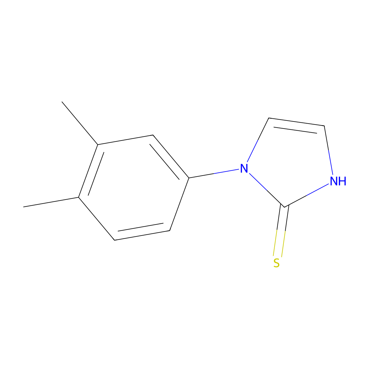 1-(3,4-dimethylphenyl)-1H-imidazole-2-thiol molecular structure, CAS 851207-77-7