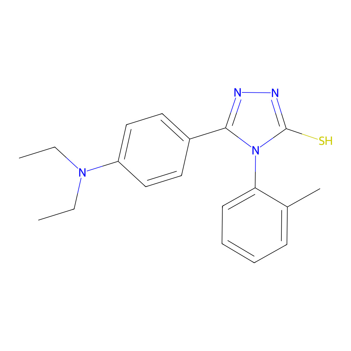 5-[4-(diethylamino)phenyl]-4-(2-methylphenyl)-4H-1,2,4-triazole-3-thiol molecular structure, CAS 851207-79-9