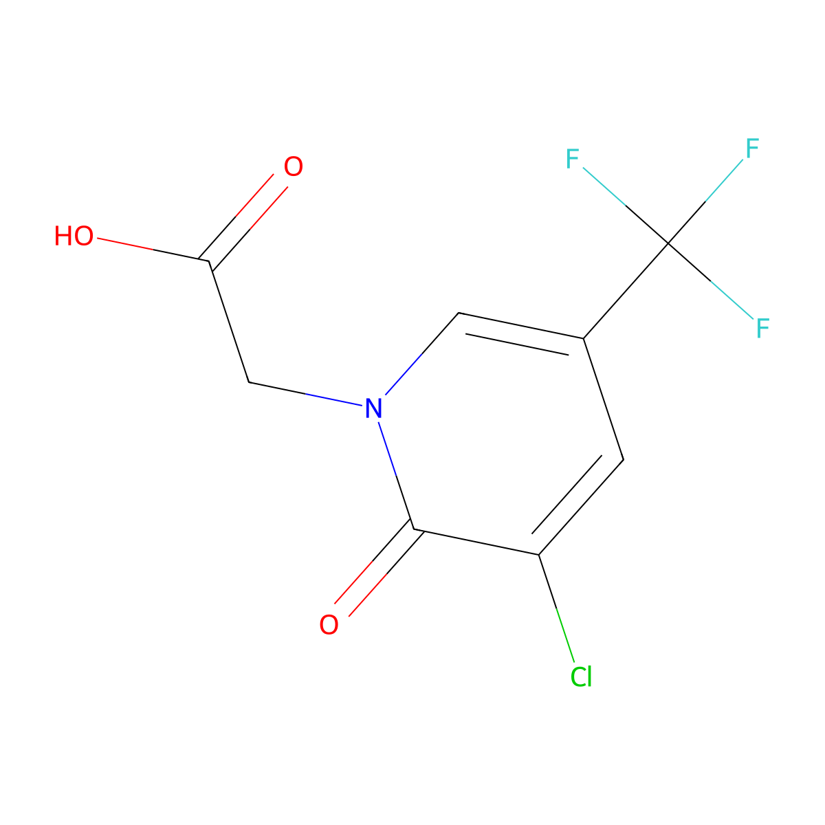 [3-chloro-2-oxo-5-(trifluoromethyl)pyridin-1(2H)-yl]acetic acid molecular structure, CAS 851208-01-0