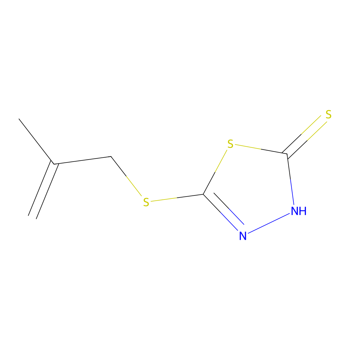 5-[(2-Methylprop-2-en-1-yl)sulfanyl]-1,3,4-thiadiazole-2-thiol molecular structure, CAS 851208-02-1