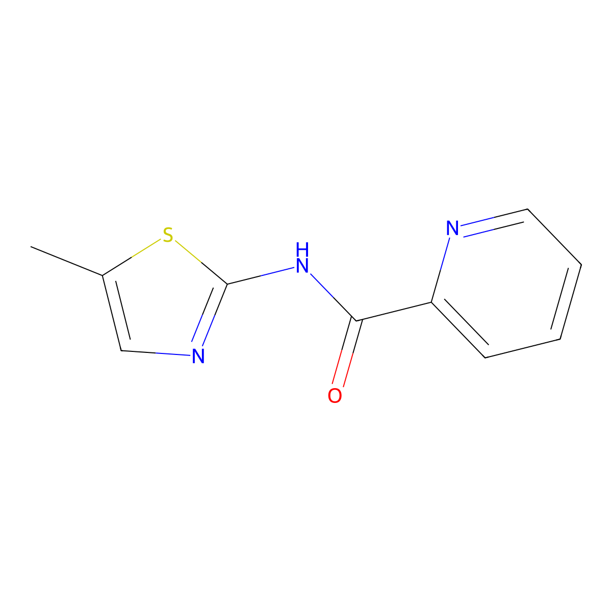 N-(5-methyl-1,3-thiazol-2-yl)pyridine-2-carboxamide molecular structure, CAS 851209-82-0