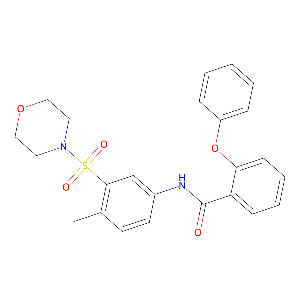 N-(4-methyl-3-morpholin-4-ylsulfonylphenyl)-2-phenoxybenzamide molecular structure, CAS 851212-80-1
