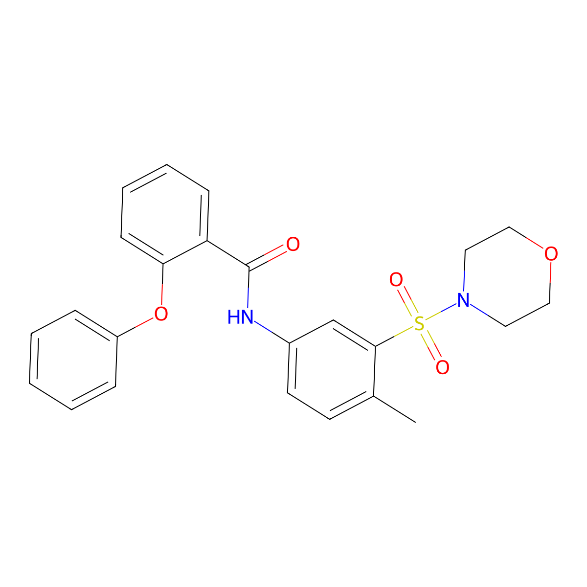 N-(4-methyl-3-morpholin-4-ylsulfonylphenyl)-2-phenoxybenzamide molecular structure, CAS 851212-80-1