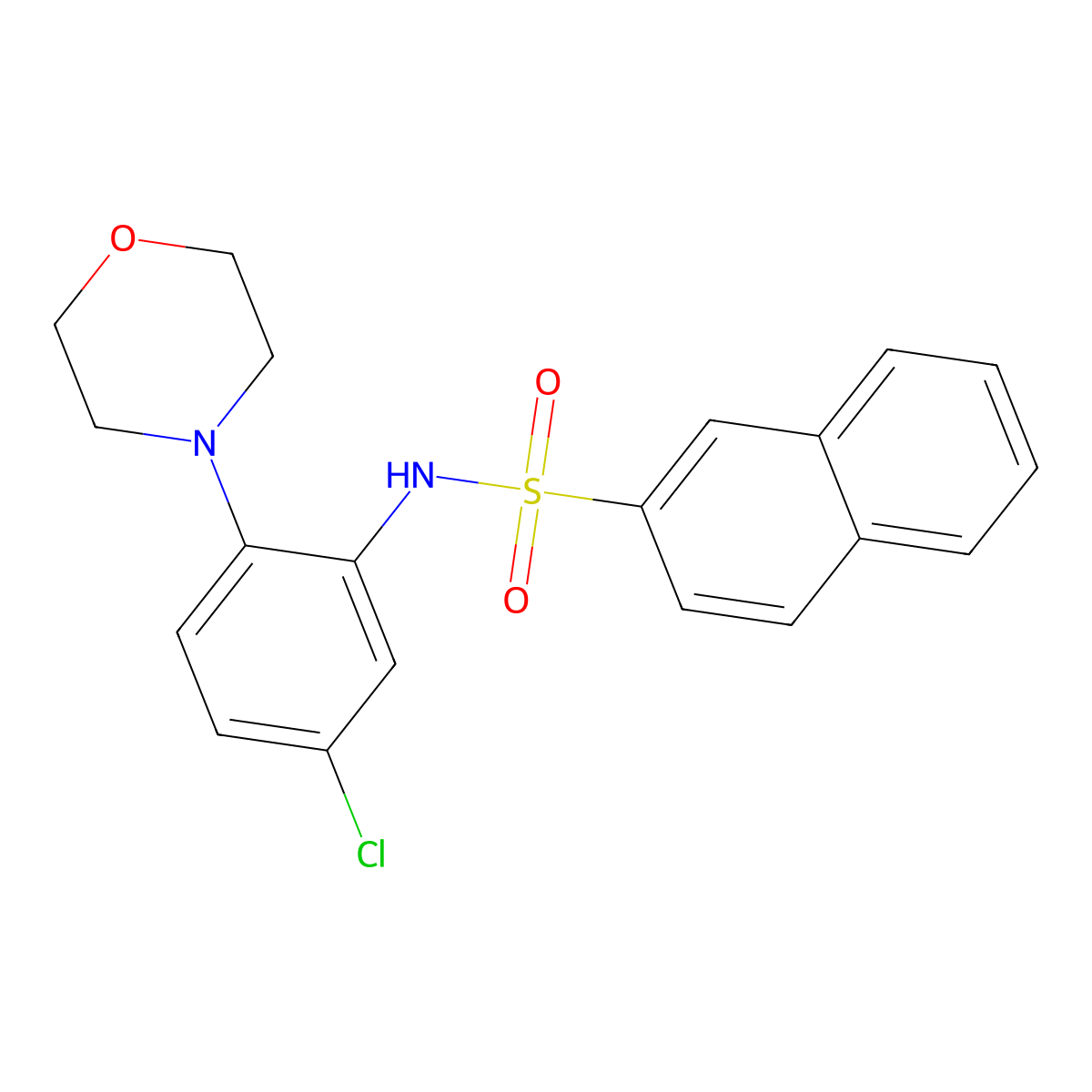 N-(5-chloro-2-morpholin-4-ylphenyl)naphthalene-2-sulfonamide molecular structure, CAS 851214-39-6