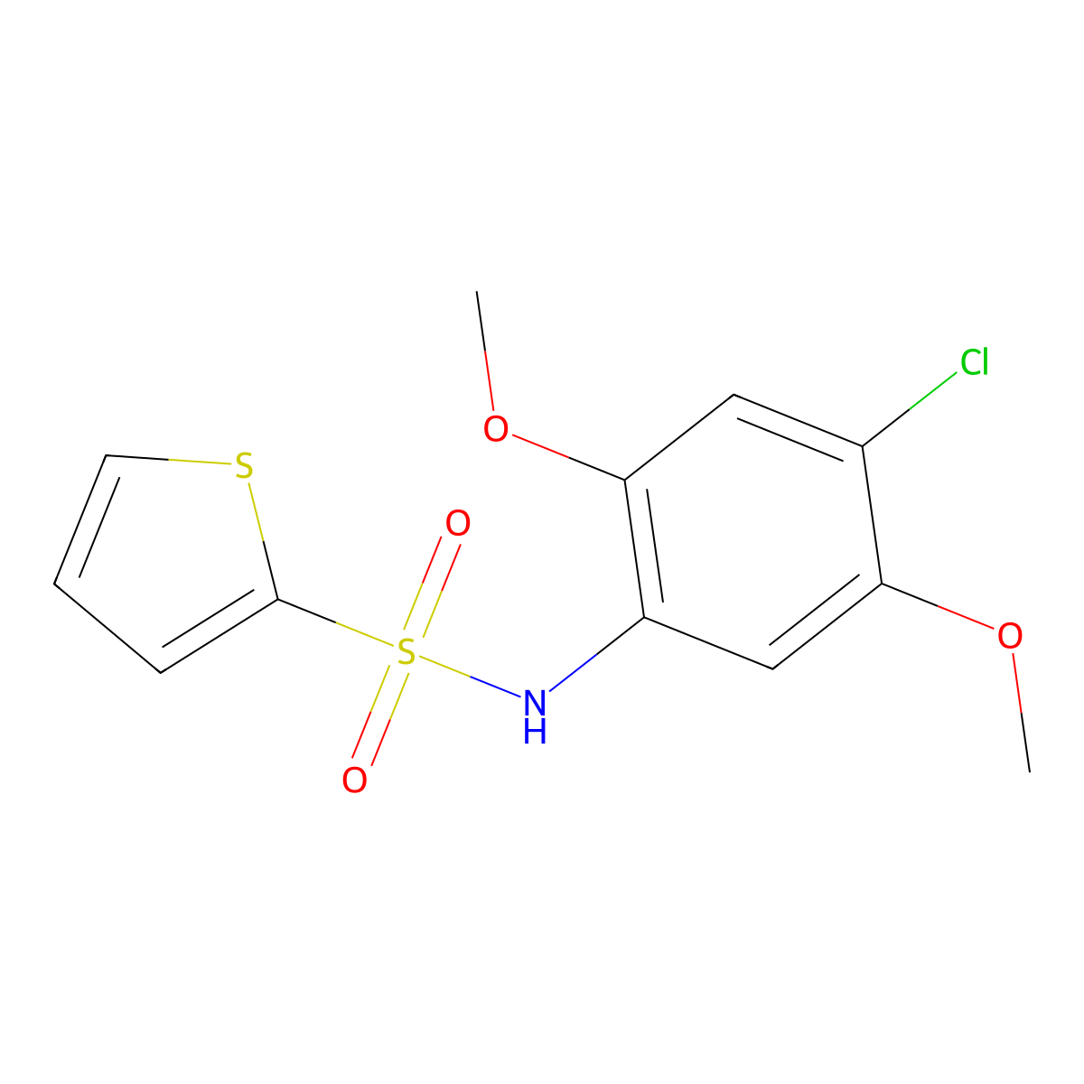 N-(4-chloro-2,5-dimethoxyphenyl)thiophene-2-sulfonamide molecular structure, CAS 851215-74-2