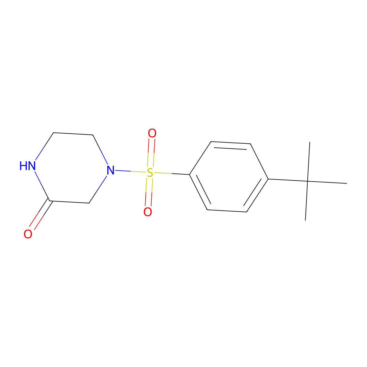 4-(4-Tert-butylphenylsulfonyl)piperazin-2-one molecular structure, CAS 851215-92-4
