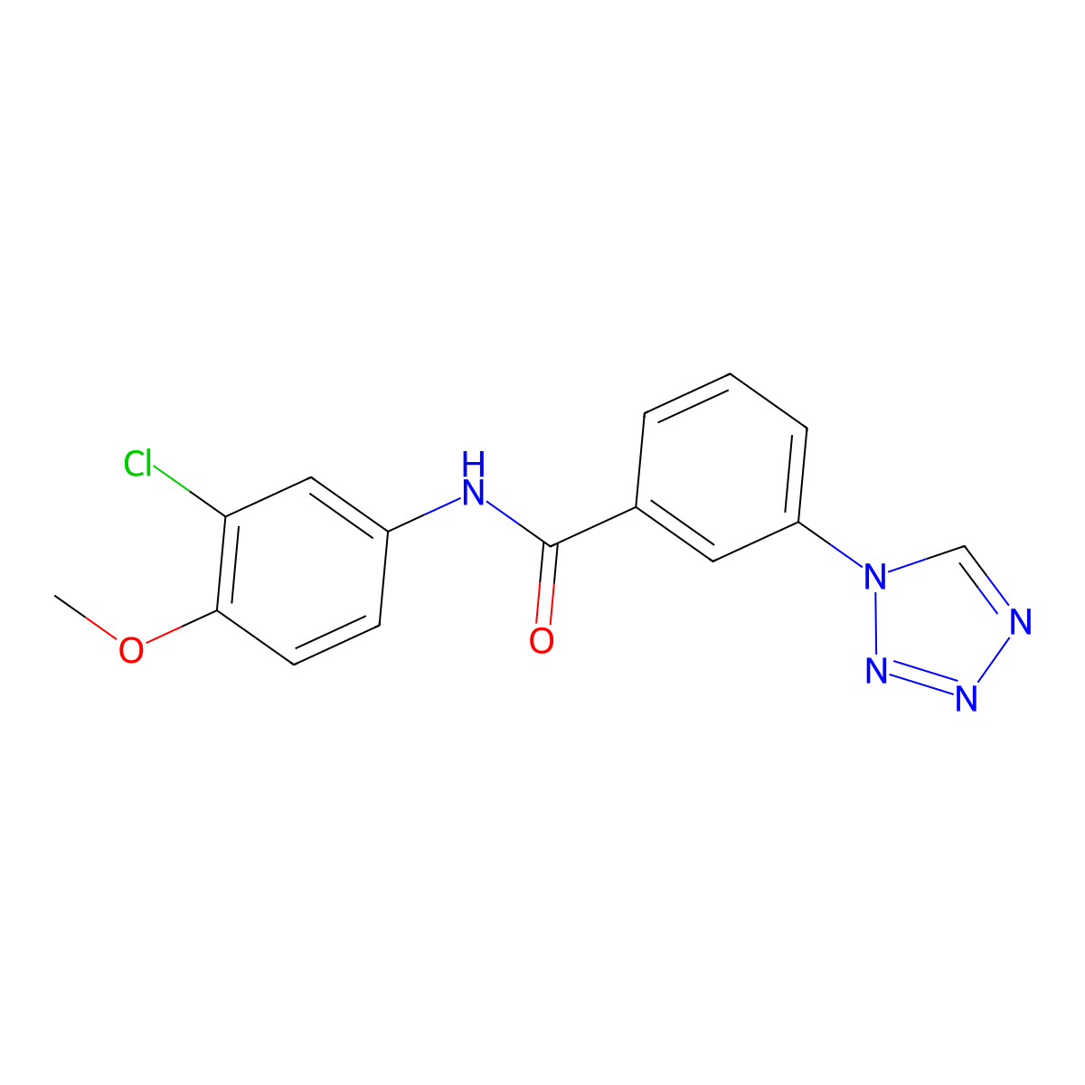 N-(3-chloro-4-methoxyphenyl)-3-(1H-tetrazol-1-yl)benzamide molecular structure, CAS 851215-98-0