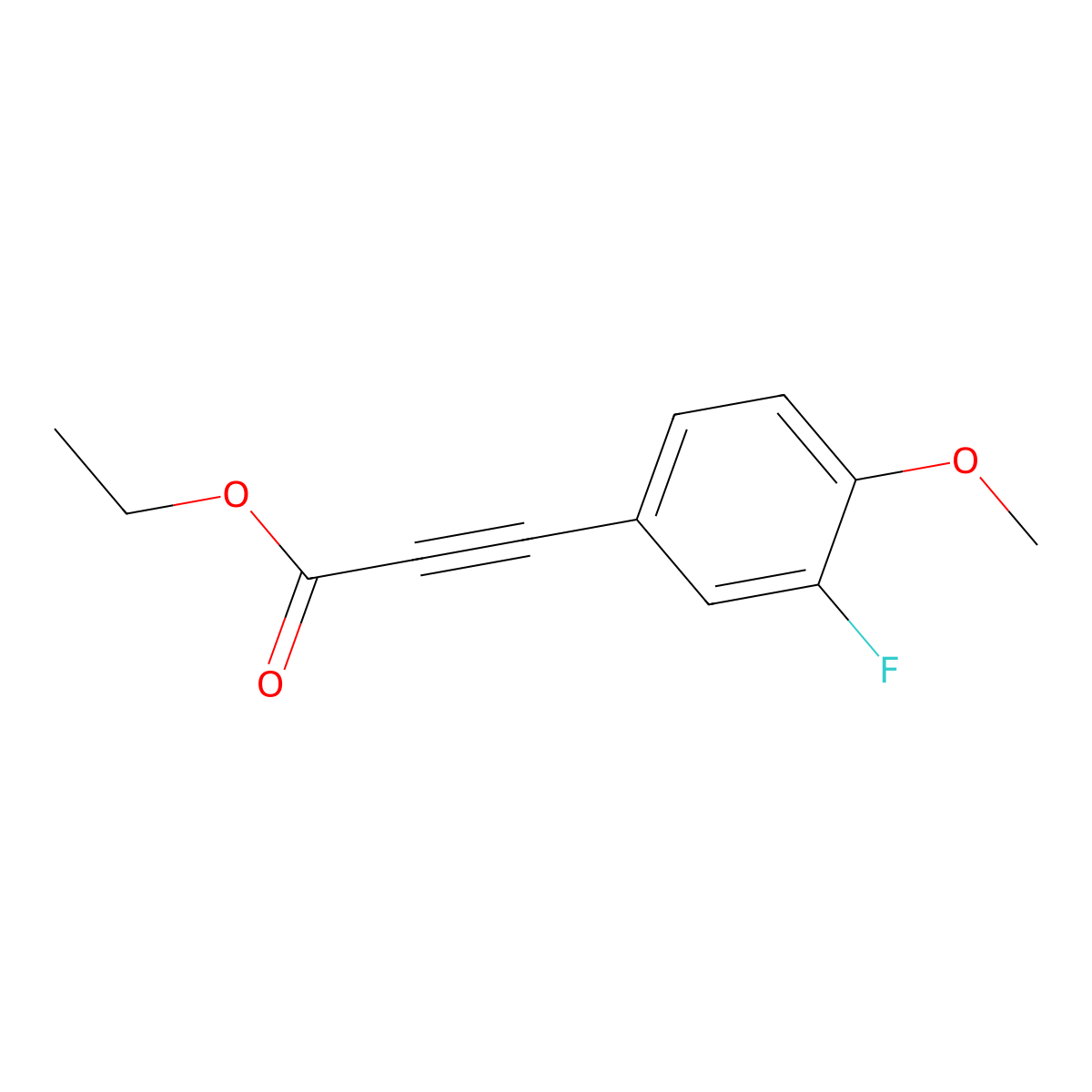 Ethyl 3-(3-fluoro-4-methoxyphenyl)propiolate molecular structure, CAS 851218-50-3