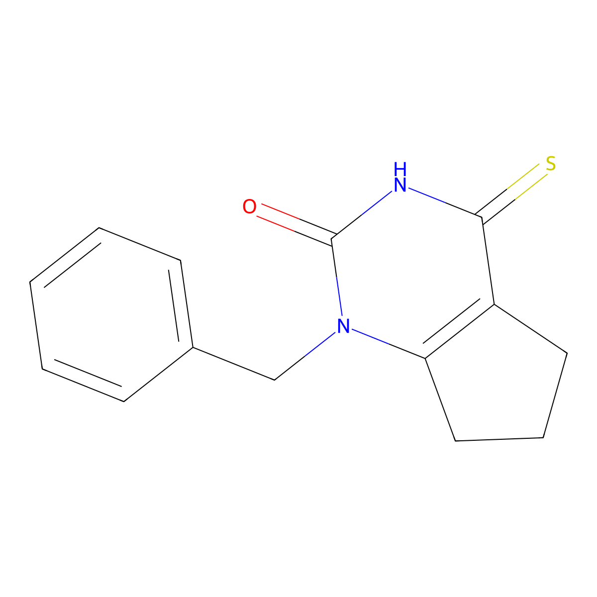 1-benzyl-4-thioxo-3,4,6,7-tetrahydro-1H-cyclopenta[d]pyrimidin-2(5H)-one molecular structure, CAS 85123-61-1
