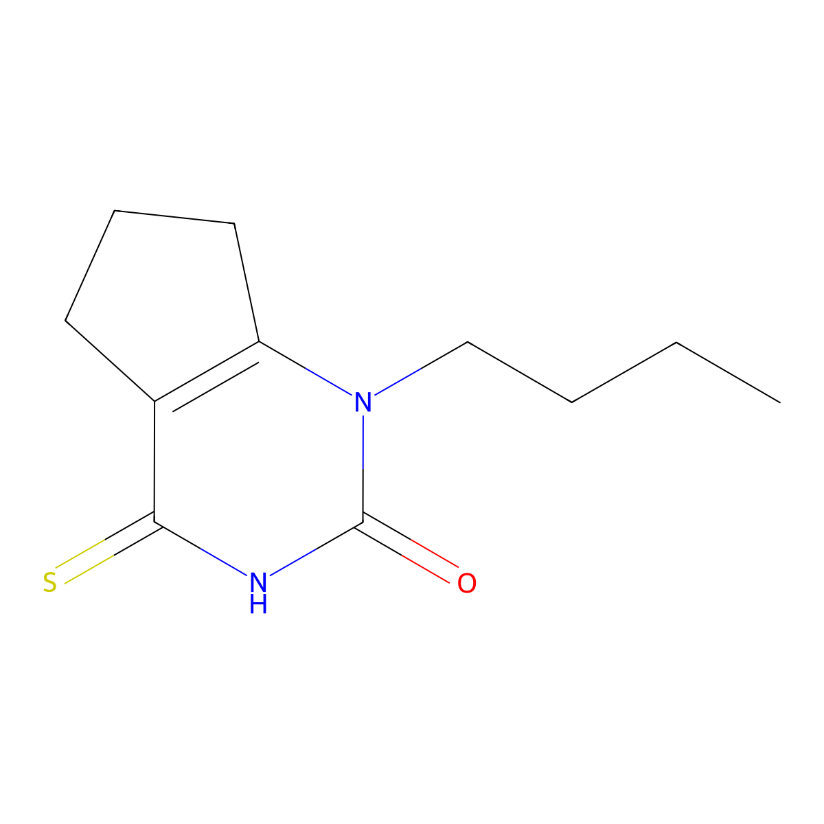 1-butyl-4-thioxo-1,3,4,5,6,7-hexahydro-2H-cyclopenta[d]pyrimidin-2-one molecular structure, CAS 85123-62-2