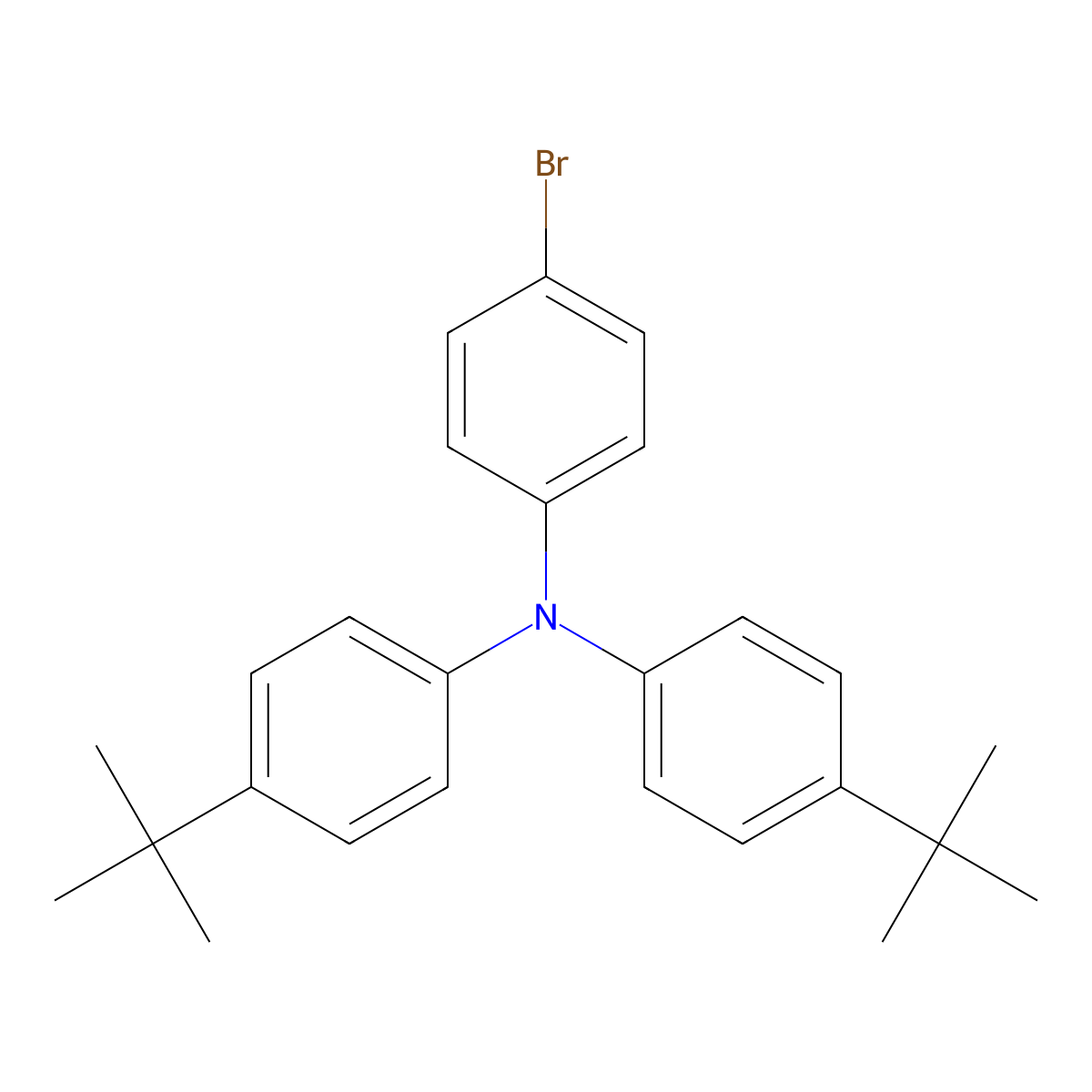 4-bromo-N,N-bis(4-(tert-butyl)phenyl)aniline molecular structure, CAS 851233-23-3