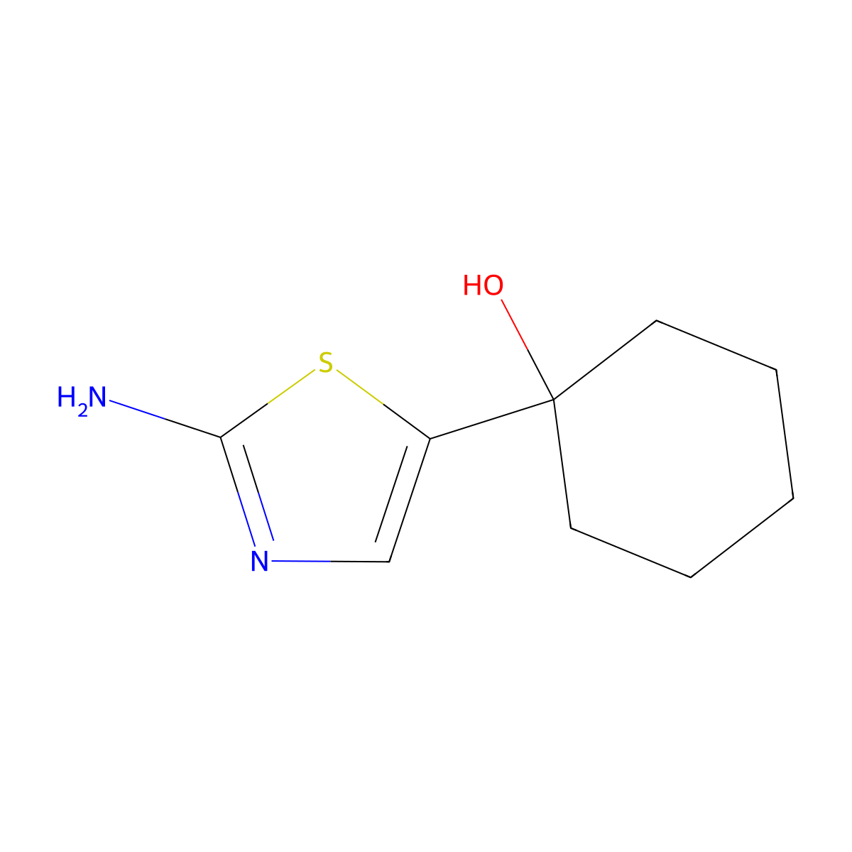 1-(2-Amino-1,3-thiazol-5-yl)cyclohexan-1-ol molecular structure, CAS 851233-56-2