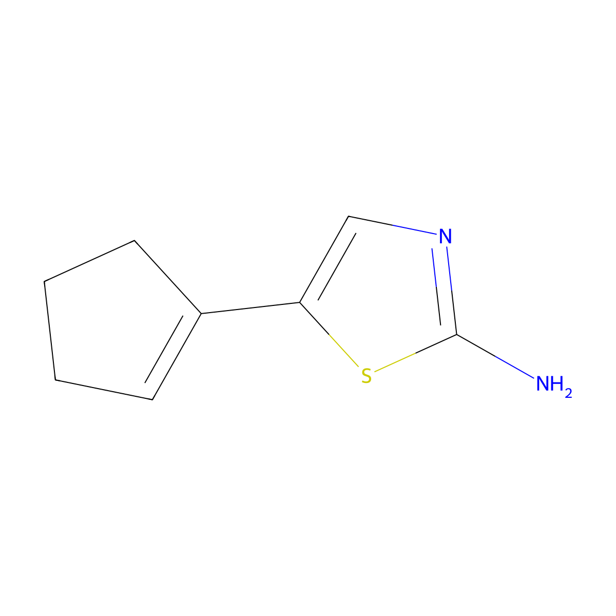 5-(1-Cyclopenten-1-yl)-2-thiazolamine molecular structure, CAS 851233-59-5