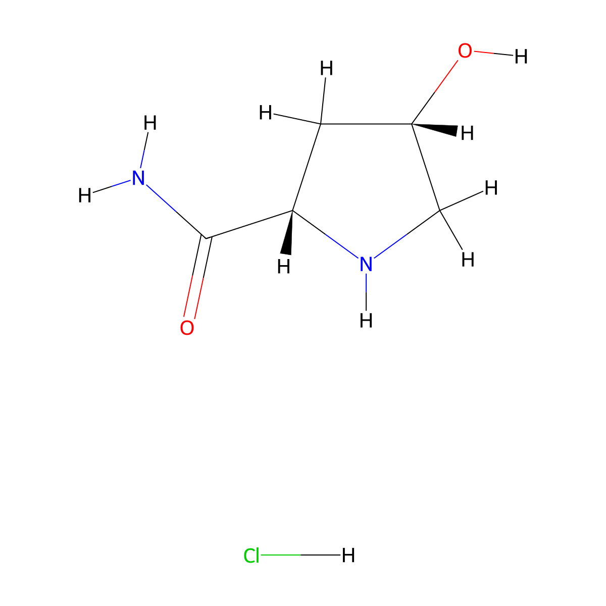 (2S,4S)-4-hydroxypyrrolidine-2-carboxamide hydrochloride molecular structure, CAS 851233-67-5