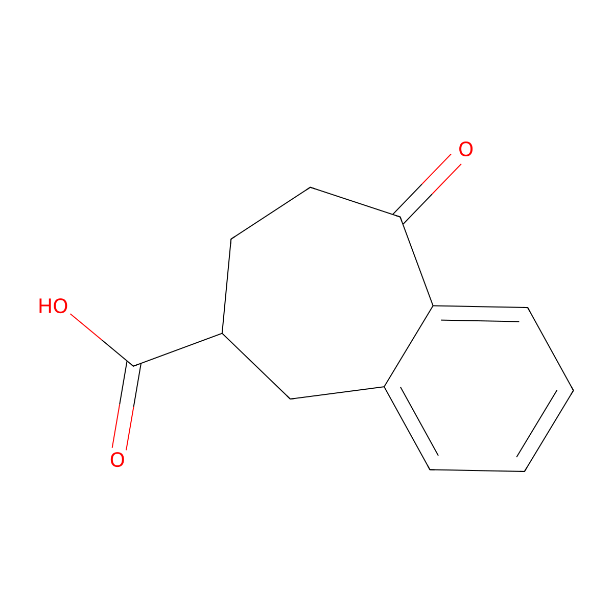 9-oxo-6,7,8,9-tetrahydro-5H-benzo[7]annulene-6-carboxylic acid molecular structure, CAS 85124-48-7
