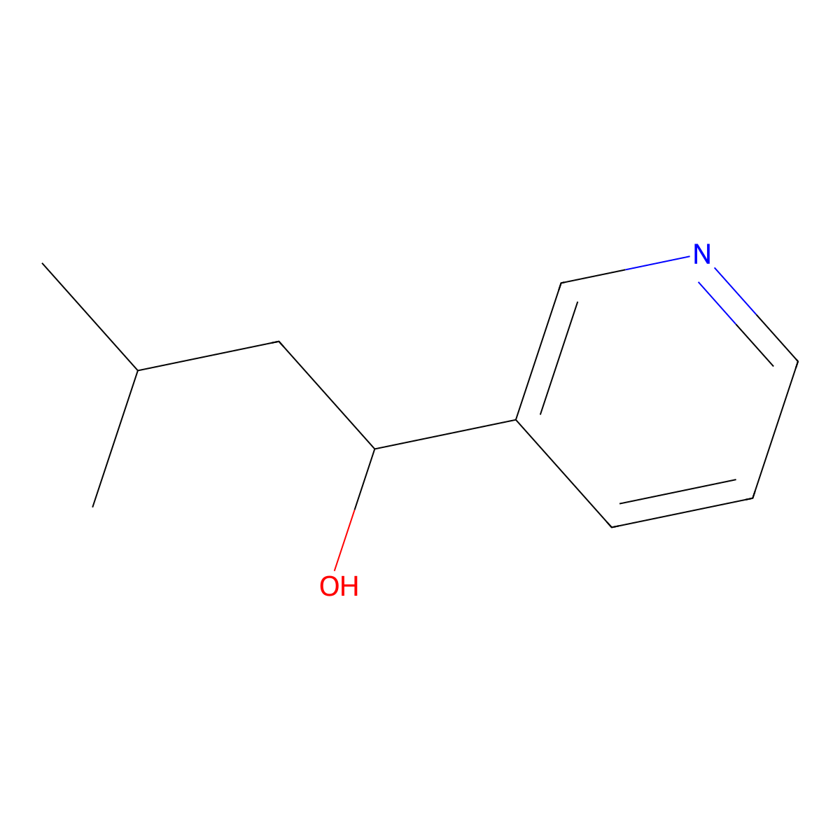 3-Methyl-1-(pyridin-3-yl)butan-1-ol molecular structure, CAS 85126-21-2