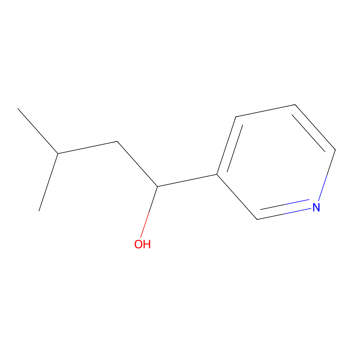 3-Methyl-1-(pyridin-3-yl)butan-1-ol molecular structure, CAS 85126-21-2