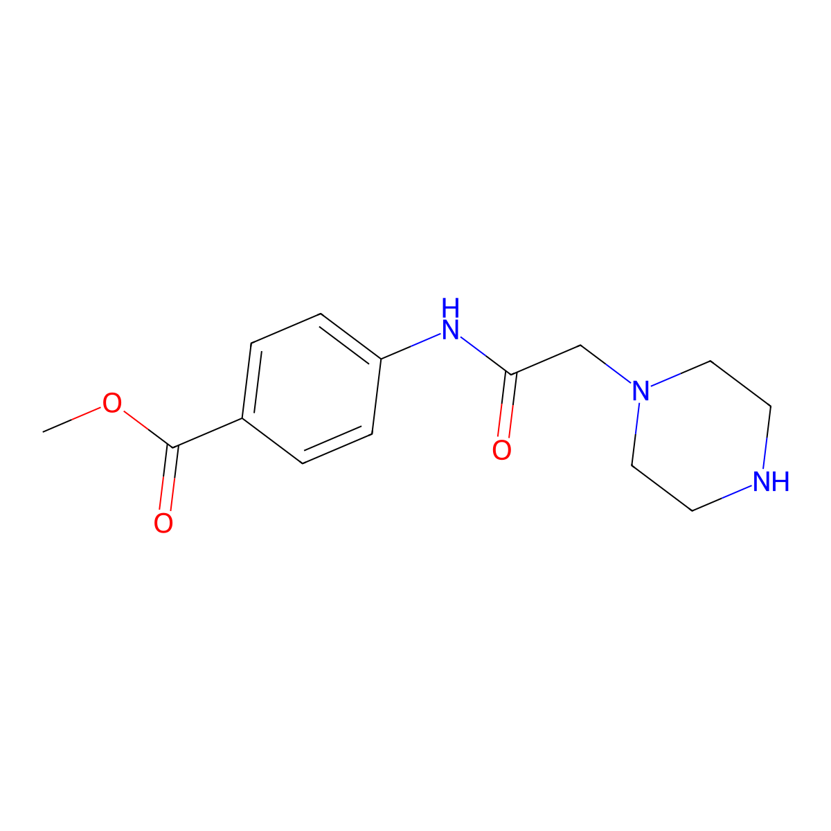 Methyl 4-[(piperazin-1-ylacetyl)amino]benzoate dihydrochloride molecular structure, CAS 85126-73-4