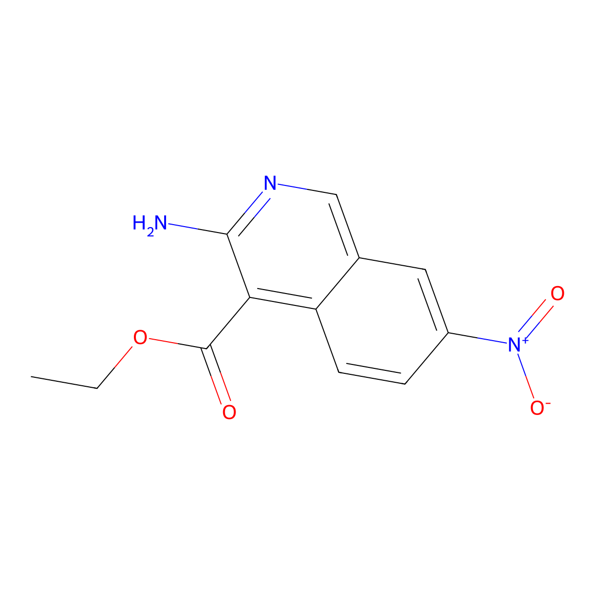 Ethyl 3-amino-7-nitroisoquinoline-4-carboxylate molecular structure, CAS 851266-02-9