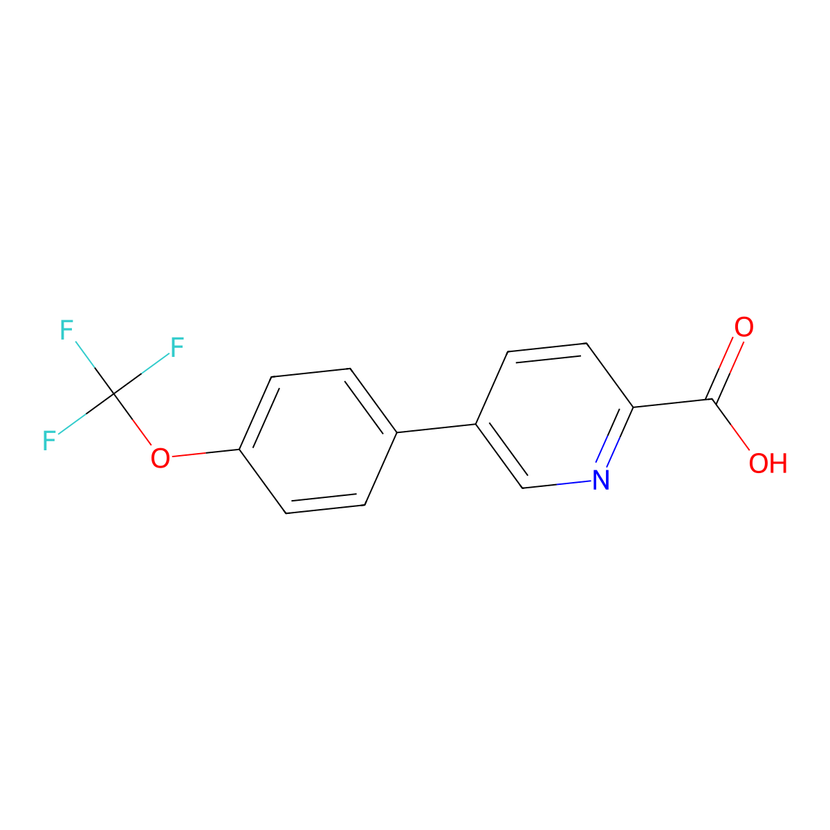 5-(4-(Trifluoromethoxy)phenyl)picolinic acid molecular structure, CAS 851266-72-3