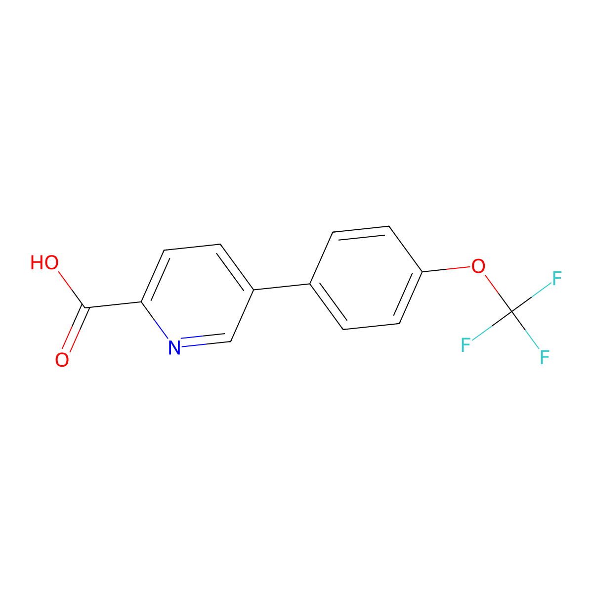 5-(4-(Trifluoromethoxy)phenyl)picolinic acid molecular structure, CAS 851266-72-3
